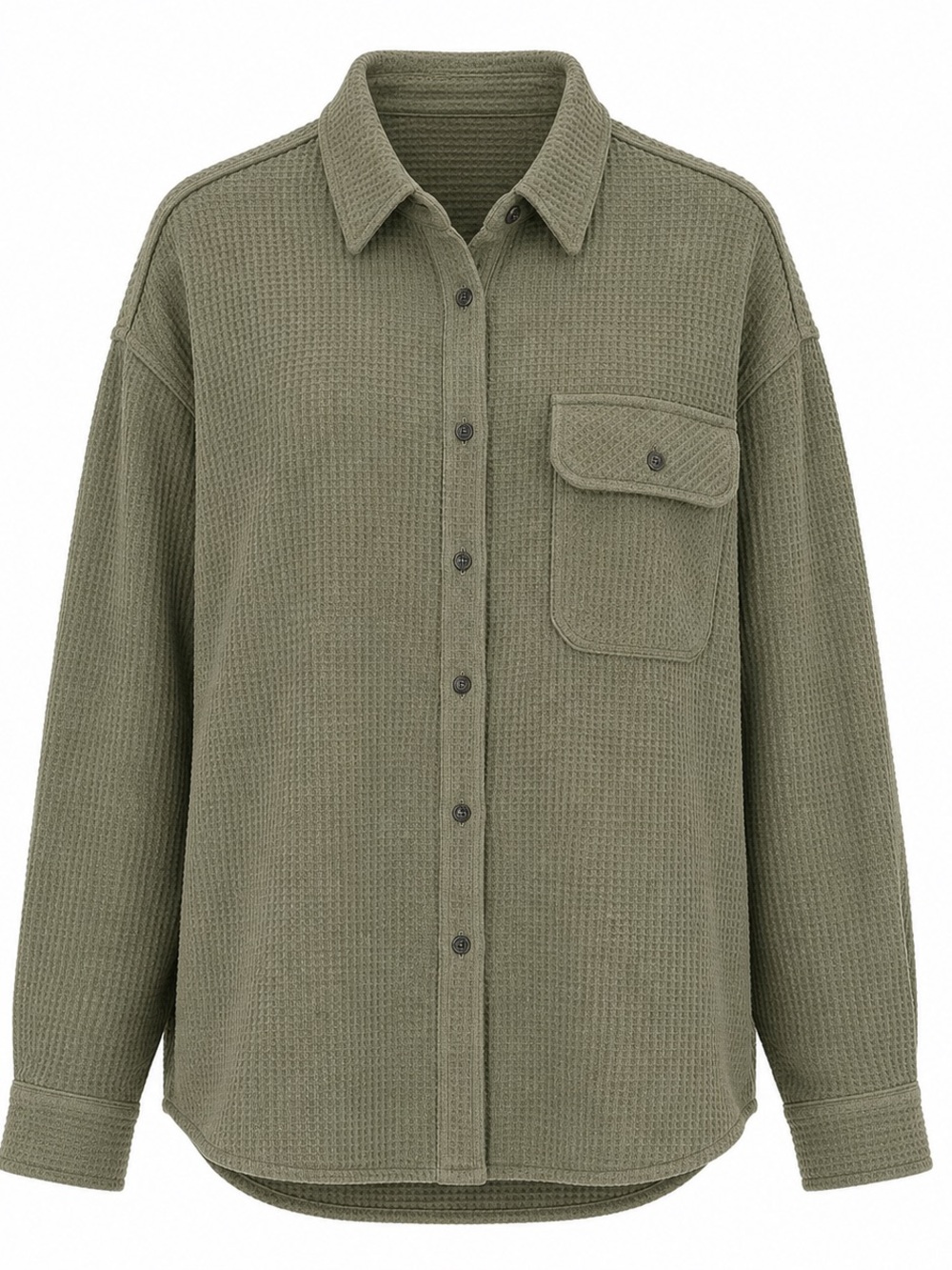 Buffalo David Bitton Women’s Waffle Button Up Shirt Small Faded Sage NWT